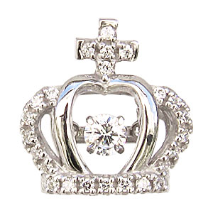 【ポイント10倍】ブローチ メンズ クラウン ダンシングストーン タイニーピン トゥインクルセッティング 王冠 k18 ホワイトゴールド ダイヤモンド 送料無料...