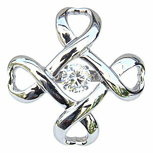 【ポイント10倍】ブローチ ダンシングストーン 一粒 ダイヤモンド 0.50ct タイニーピン k18 ホワイトゴールド トゥインクルセッティング クロス 送料...