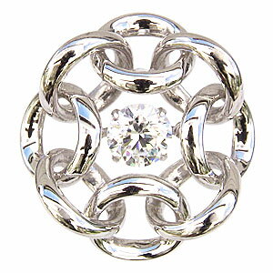 【ポイント10倍】ブローチ メンズ サークル k18 ホワイトゴールド 一粒 ダイヤモンド 0.50ct タイニーピン ダンシングストーン トゥインクルセッティ...