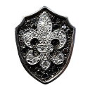 【ポイント10倍】メンズ 男性用 ダイヤモンドブローチ ユリの紋章モチーフ ダイヤモンド ブラックダイヤモンド ブローチ ラペルピン ピンズ リリーフレア メン...