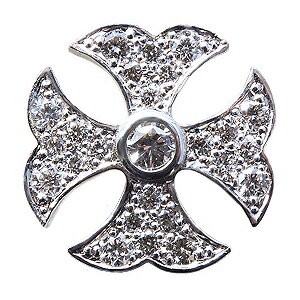 【ポイント10倍】メンズダイヤモンドブローチ クロスモチーフ ダイヤモンド ラペルピン タイニーピン ピンブローチ クロス 十字架 ホワイトゴールド 男性用 誕...