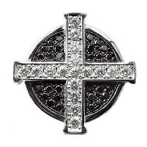 【ポイント10倍】メンズ 男性用 ダイヤモンドブローチ クロスモチーフ ダイヤモンド ブラックダイヤモンド ブローチ ラペルピン ピンブローチ 十字架 誕生日 ...