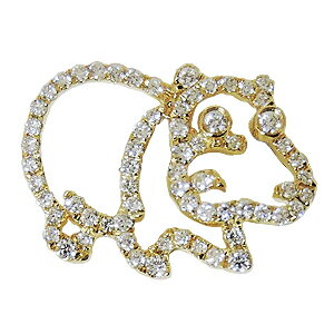 【ポイント10倍】ブローチ メンズ 男性用 ダイヤモンドブローチ カバ かば ピンズ 河馬 ラペルピン ダイヤモンド k18 ゴールド メンズ 4月誕生石 品質...