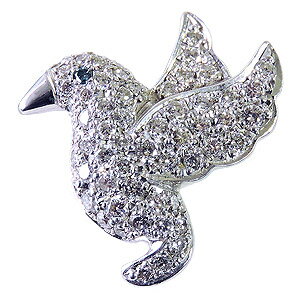 【ポイント10倍】ブローチ ダイヤモンド ピンブローチ ブルーダイヤ 鳥 メンズ ホワイトゴールド 18k 人気 おすすめ カジュアル トレンド プレゼント ギ...