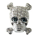 【ポイント10倍】メンズ スカル ドクロ ラペルピン ダイヤモンド ブルーダイヤモンド スカルモチーフ 男性用ブローチ ラペルピン タイニーピン ピンブローチ ...