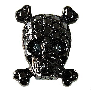 【ポイント10倍】メンズ スカルラペルピン ドクロモチーフ ブラックダイヤモンド ブルーダイヤモンド 男性用ブローチ スカルブローチ ラペルピン タイニーピン ...