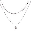 【只今 ポイント10倍中!】ダイヤモンド ネックレス ダイヤ 0.20ct 18金 k18 18k ホワイトゴールド 2連ネックレス 重ね付け風デザイン 4月誕...