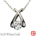 【ポイント10倍】ダイヤモンド ネックレス ダイヤモンドネックレス ダイヤ ダイヤネックレス 一粒 18金 k18 18k ホワイトゴールド メンズ 送料無料 ...