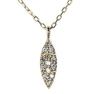 【ポイント10倍 5/21 9:59まで】ダイヤモンド ネックレス ダイヤモンドネックレス ダイヤ 0.06ct k18 18k 18金 イエローゴールド ダイヤネックレス マーキス型 メンズ 送料無料 誕生日 人気 おすすめ 母の日 プレゼント ギフト 自分買い