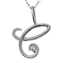 【只今 ポイント10倍中!】イニシャルC ネックレス ダイヤモンドネックレス 0.01ct k10 10k 10金 ホワイトゴールド ペンダント メンズ 送料無...