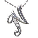 【只今 ポイント10倍中!】アルファベット イニシャル n N ダイヤモンド ネックレス ペンダント ダイヤ 0.02ct イニシャルペンダント メンズ 名前 ...