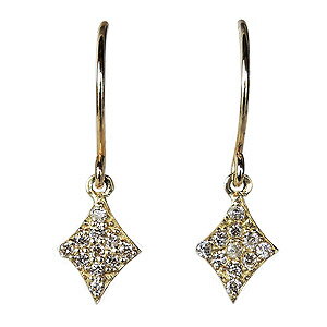 【決算セール ポイント10倍】ダイヤモンドピアス ダイヤピアス k18 ゴールド フック式ピアス ダイヤ 0.10ct ダイヤ型 ひし形 アメリカンピアス 送料無料 レディース 男女兼用 ユニセックス ジェンダーレス 普段使い プレゼント ギフト 夏ジュエリー