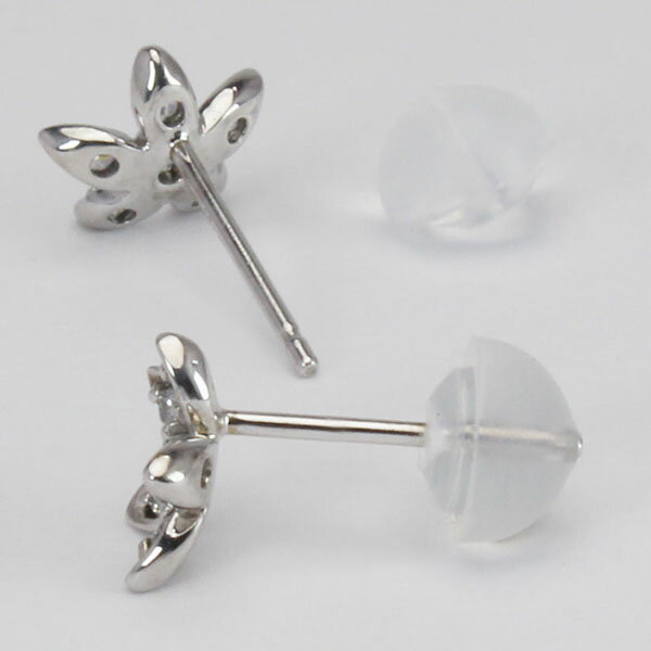 ピアス、ダイヤモンドピアス、ダイヤピアス、ダイヤモンド、ダイヤ、スタッドピアス、フラワー、花、18金、k18、18k、ホワイトゴールド、ペア、レディース、送料無料、プレゼント、ギフト