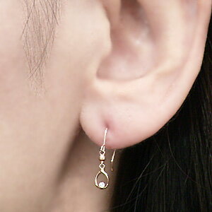 【8/31 23:59まで ポイント10倍！】普段使い ダイヤモンド0.02ct k18 ピンクゴールド フックピアス 4月誕生石 アメリカンピアス 一粒ダイヤ 送料無料 ジュエリー 人気 おすすめ カジュアル トレンド 記念日 プレゼント ギフト 自分買い