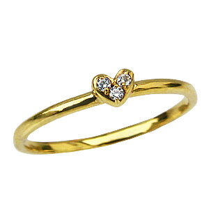 【ポイント10倍】ハートモチーフ ピンキーリング ダイヤモンドリング 0.03ctダイヤ プロポーズ 送料無料 人気 おすすめ カジュアル トレンド 父の日ギフト プレゼント