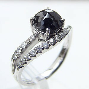 指輪ダイヤモンドリング一粒ブラック...