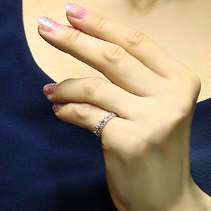 ピンキーリング ダイヤモンドリング ティアラリング 王冠 ダイヤモンド 指輪 ダイヤ 0.05ct k18 ホワイトゴールド18 shinjunomori-10079472 パールジュエリー専門店 真珠の杜 サンプル画像2