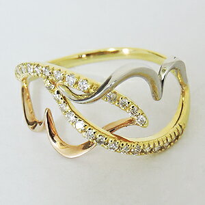 【10%OFF 3/11 01:59まで】指輪 レディース k18 イエローゴールド ピンクゴールド プラチナ pt900 ダイヤ リング ダイヤモンド スリーカラー 可愛い 0.20ct カジュアル 人気 おすすめ トレンド プレゼント ギフト ジュエリー 卒業 入学 ホワイトデー