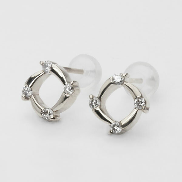 【ポイント10倍 10/24 20時から】ダイヤモンド ピアス ダイヤピアス ダイヤモンドピアス スタッドピアス 18金 k18 18k ホワイトゴールド ペア シンプル 送料無料 4月誕生石 人気 おすすめ プレゼント ギフト ジュエリー ハロウィン shinjunomori-10337572 パールジュエリー専門店 真珠の杜 サンプル画像2
