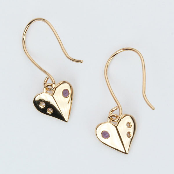 ダイヤモンド ピアス アメジストピアス フックピアス ダイヤモンドピアス ダイヤピアス アメジスト ハートピアス ハート k10 10k 10金 ピンクゴールド 送料無料 ペア ユニセックス おすすめ ギフト ジュエリー 敬老の日 shinjunomori-10337813 パールジュエリー専門店 真珠の杜 サンプル画像2