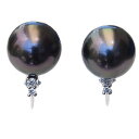 【10%OFF 7/12 9:59まで】イヤリング 真珠イヤリング パールイヤリング タヒチ黒蝶真珠 黒真珠 ブラックパールイヤリング 10mm k18 ホワイ...