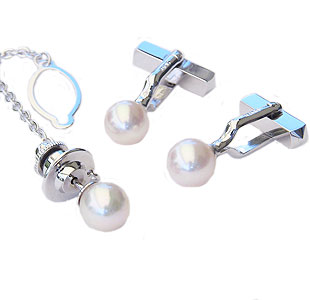 【12、800円!】真珠 パール タイタック カフス セット あこや本真珠 7.5-8mm SV シルバー 送料無料 父の日 バレンタイン アクセサリー ジュエリー 人気 おすすめ カジュアル トレンド プレゼント ギフト 記念日