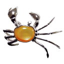 【ポイント10倍】ブローチ カニ メンズ 男性用 かに ピンズ 蟹 ラペルピン イエロージェル 黄蝶貝 ダイヤモンド k18ホワイトゴールド メンズ 送料無料 ...