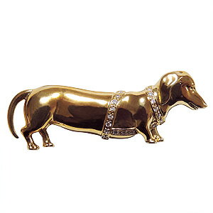 【ポイント10倍】ブローチ ダックスフント メンズ 男性用 犬 ラペルピン ダイヤモンド k18 18金 18k イエローゴールド メンズ ピンブローチ 送料無...