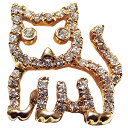 【ポイント10倍】ブローチ 猫 ねこ メンズ 男性用 ピンズ キャット ラペルピン ダイヤモンド k18 メンズ 送料無料 おすすめ カジュアル トレンド プレ...
