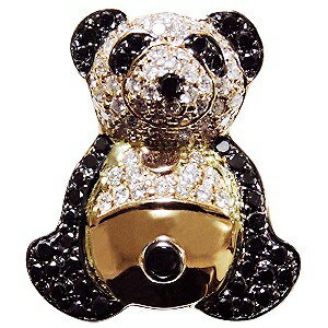 【ポイント10倍】ブローチ 猫 ねこ パンダ メンズ 男性用 ぱんだ ピンズ 猫熊 ラペルピン ダイヤモンド ブラックダイヤモンド k18 メンズ 送料無料 人...