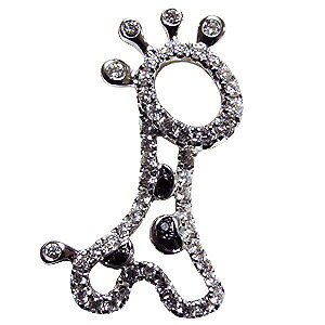 【ポイント10倍】ブローチ キリン メンズ 男性用 きりん ピンズ 麒麟 ラペルピン ダイヤモンド k18ホワイトゴールド メンズ 送料無料 人気 おすすめ カ...