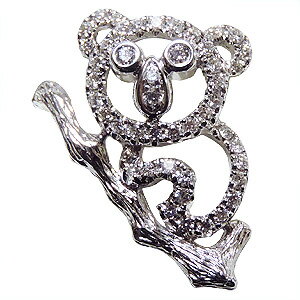 【ポイント10倍】ブローチ コアラ メンズ 男性用 こあら ピンズ ラペルピン ダイヤモンド k18ホワイトゴールド メンズ 送料無料 おすすめ カジュアル ト...