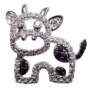 【ポイント10倍】ブローチ 牛 メンズ 男性用 うし ピンズ COW ラペルピン ダイヤモンド k18 ホワイトゴールドメンズ 送料無料 人気 おすすめ カジュ...