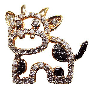 【ポイント10倍】ブローチ 牛 メンズ 男性用 うし ピンズ COW ラペルピン ダイヤモンド k18 メンズ 送料無料 人気 おすすめ カジュアル トレンド ...