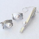 【10%OFF 12/3 20時より】真珠 パール タイバー カフス セット あこや本真珠 7-7.5mm ホワイトゴールド メンズ 就職祝い 人気 おすすめ ...