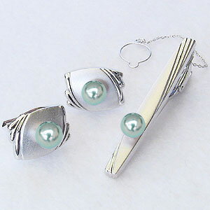 【ポイント10倍】ネクタイピン タイバー カフス タイピン ホワイトゴールド 真珠 パール あこや真珠 メンズ 送料無料 人気 おすすめ カジュアル トレンド ...