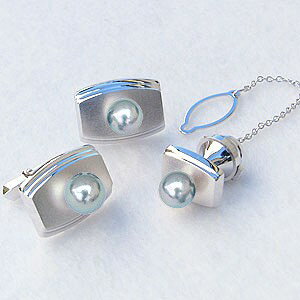 【ポイント10倍】メンズ 真珠パール タイピン タイタック カフス セット あこや真珠 k14ホワイトゴールド メンズ 就職祝い 人気 おすすめ カジュアル ト...