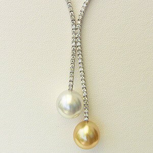 【10%OFF 12/3 20時より】真珠 パール ネックレス 南洋白蝶真珠 ダイヤモンド パール 10mm ホワイト/ゴールド系 k18 ホワイトゴールド 送...