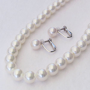 パールネックレス 真珠ネックレス パール ネックレス 真珠 ネックレス 本真珠 アコヤ あこや イヤリング セット 7.5mm-8mm 送料無料 冠婚葬祭 葬儀...