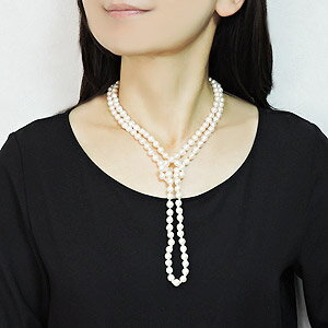 真珠パールロングネックレス真珠ロングネックレスパールロングネックレスあこや本真珠アコヤ真珠7 7 5mmパールネックレス バロック型送料無料アレンジ人気パーティー結婚式二次会 Rcp 冠婚葬祭 パールジュエリー専門店 ブローチ 真珠の杜 花珠真珠 アレンジが楽しめる