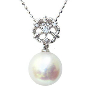 真珠 パール ペンダントトップ あこや本真珠 9mm アコヤ k18 ホワイトゴールド ダイヤモンド 人気 おすすめ カジュアル トレンド プレゼント ギフト ジュエリー ハロウィン