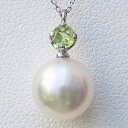 【只今 ポイント10倍中!】ネックレス パール 真珠 ペリドット パールネックレス ペリドットネックレス k18 18k 18金 ホワイトゴールド 8月誕生石 ...