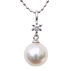 【10%OFF 12/3 20時より】パール ペンダントトップ プラチナ pt900 本真珠 あこや アコヤ 7mm ダイヤモンド ダイヤ レディース シンプル...