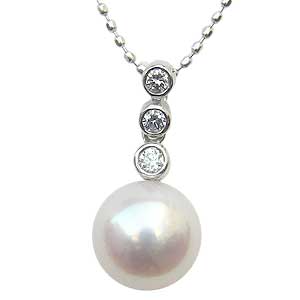 【10%OFF 12/3 20時より】パール ペンダントトップ ダイヤ あこや本真珠 ホワイトゴールド ネックレス ダイヤモンド 人気 おすすめ カジュアル ト...