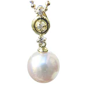 【10%OFF 12/3 20時より】パール ペンダント 真珠ペンダント ペンダントトップ チャーム 本真珠 アコヤ あこや ダイヤモンド 18金 k18 18...