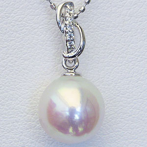 【10%OFF 12/3 20時より】パール ペンダントトップ あこや本真珠 直径8.5mm 真珠 アコヤ ダイヤモンド 0.03ct k18 ホワイトゴールド...