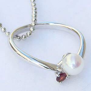 【ポイント10倍】パールリング 真珠リング 真珠 リング ベビーリング ガーネット アコヤ 真珠 アコヤ真珠 ネックレス ペンダント k18 ホワイトゴールド ...