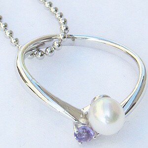 【ポイント10倍】パールリング 真珠リング 真珠 リング ベビーリング アメジスト アコヤ 真珠 アコヤ真珠 ネックレス ペンダント k18 ホワイトゴールド ...