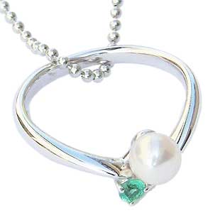 【ポイント10倍】パールリング 真珠リング 真珠 リング ベビーリング エメラルド アコヤ 真珠 アコヤ真珠 ネックレス ペンダント k18 ホワイトゴールド ...