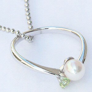 【ポイント10倍】パールリング 真珠リング 真珠 リング ベビーリング ペリドット アコヤ 真珠 アコヤ真珠 ネックレス ペンダント k18 ホワイトゴールド ...